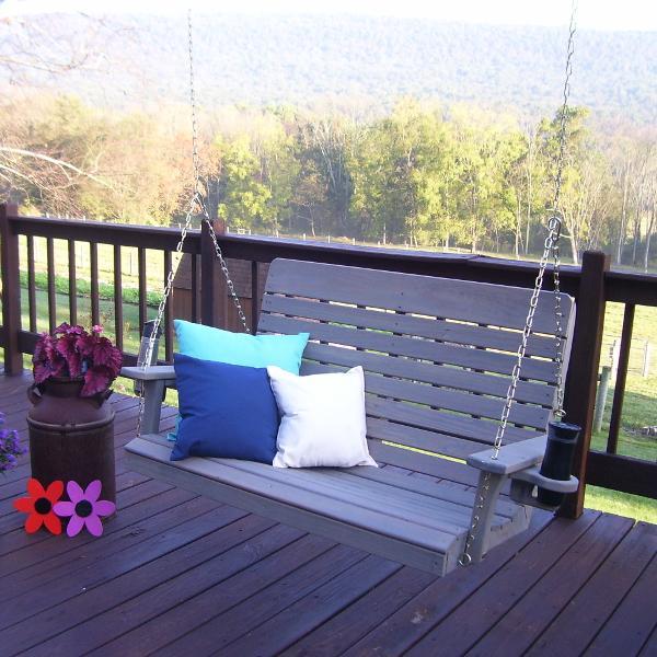 A &amp; L Furniture Pressure Treated Pine Highback Porch Swing Porch Swings 4ft / Unfinished