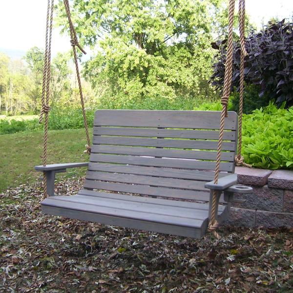 A &amp; L Furniture Pressure Treated Pine Highback Porch Swing Porch Swings 4ft / Unfinished