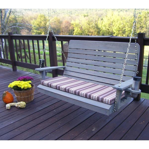 A &amp; L Furniture Pressure Treated Pine Highback Porch Swing Porch Swings 4ft / Unfinished