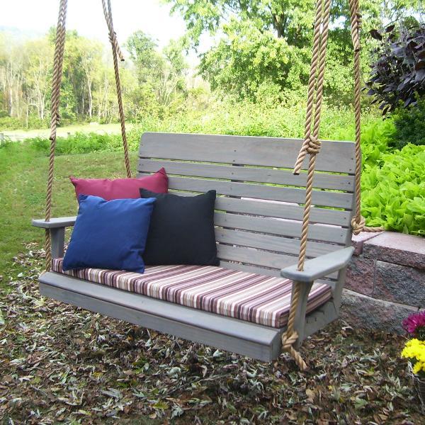 A &amp; L Furniture Pressure Treated Pine Highback Porch Swing Porch Swings 4ft / Unfinished