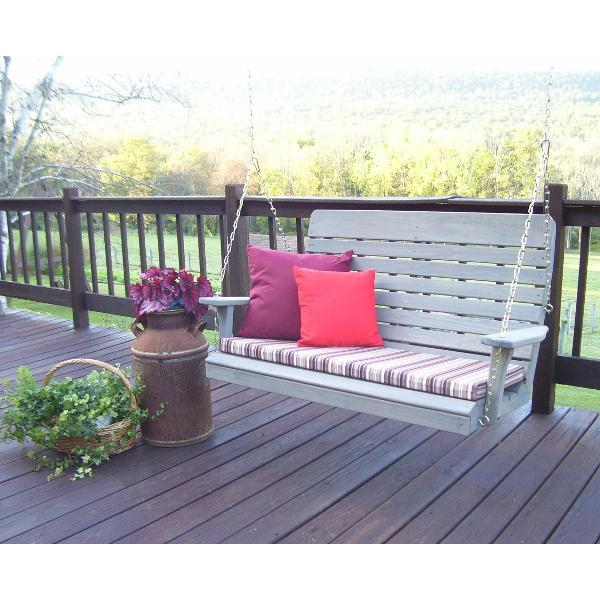 A &amp; L Furniture Pressure Treated Pine Highback Porch Swing Porch Swings 4ft / Unfinished