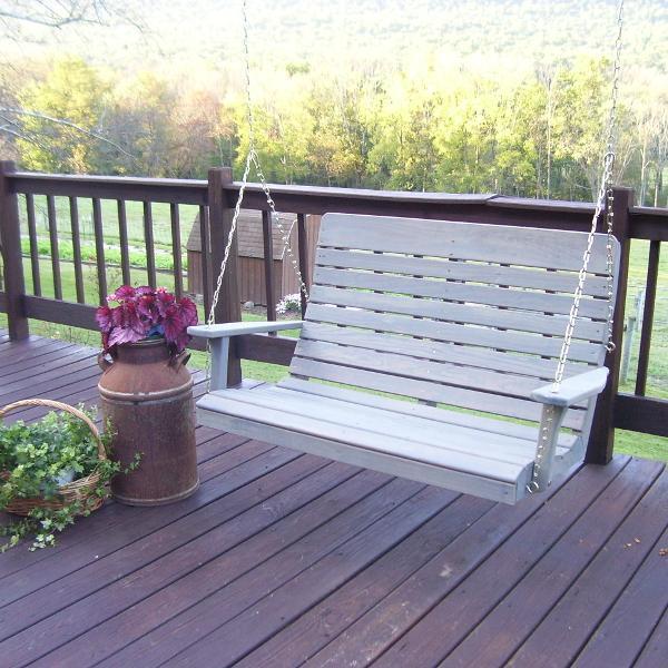 A &amp; L Furniture Pressure Treated Pine Highback Porch Swing Porch Swings 4ft / Unfinished