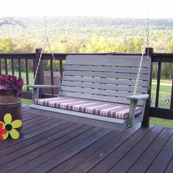 A &amp; L Furniture Pressure Treated Pine Highback Porch Swing Porch Swings 4ft / Unfinished
