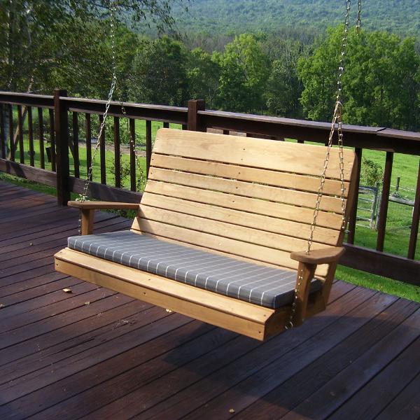 A &amp; L Furniture Pressure Treated Pine Highback Porch Swing Porch Swings 4ft / Unfinished