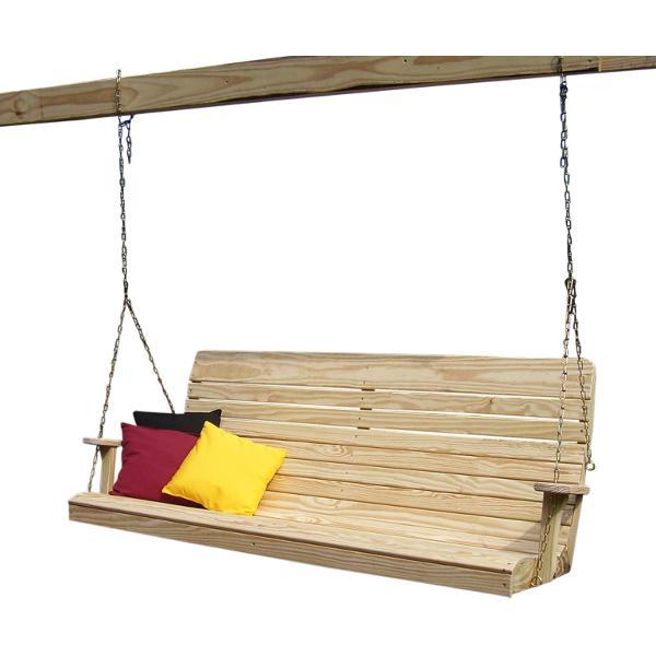A &amp; L Furniture Pressure Treated Pine Highback Porch Swing Porch Swings 4ft / Unfinished