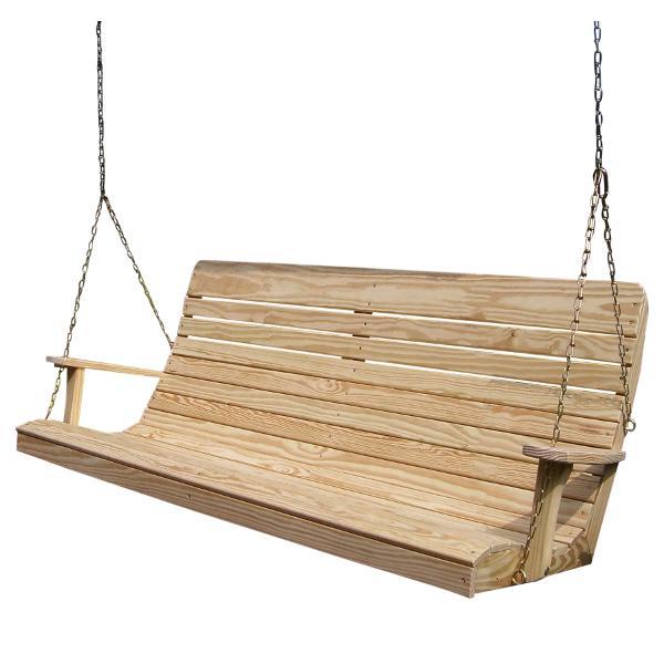 A &amp; L Furniture Pressure Treated Pine Highback Porch Swing Porch Swings 4ft / Unfinished