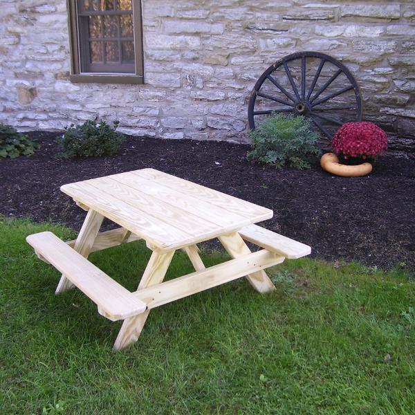 A &amp; L Furniture Pressure Treated Pine Kids Picnic Table Picnic Table Unfinished / No