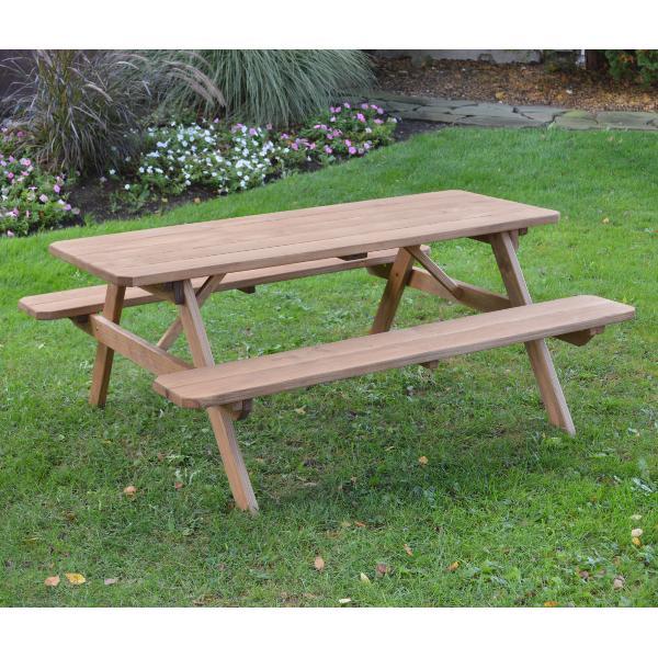 A &amp; L Furniture Pressure Treated Pine Picnic Table with Attached Benches Picnic Table 4ft / Unfinished / No
