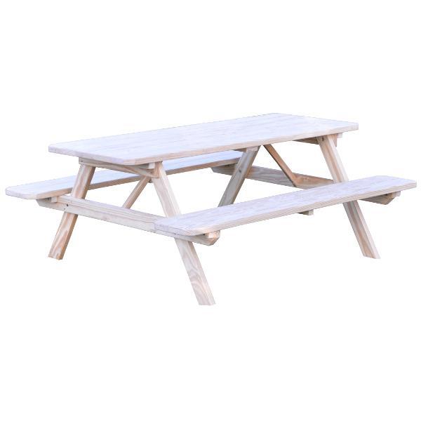 A &amp; L Furniture Pressure Treated Pine Picnic Table with Attached Benches Picnic Table 4ft / Unfinished / No