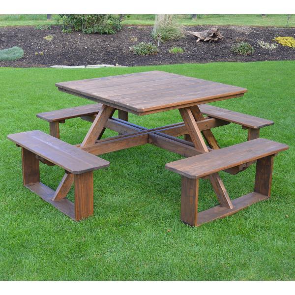 A &amp; L Furniture Pressure Treated Pine Square Walk-In Table Picnic Table Unfinished / No