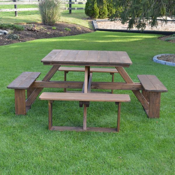 A &amp; L Furniture Pressure Treated Pine Square Walk-In Table Picnic Table Unfinished / No