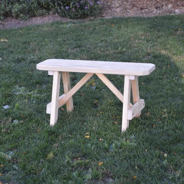 A &amp; L Furniture Pressure Treated Pine Traditional Bench Picnic Benches 2ft / Unfinished