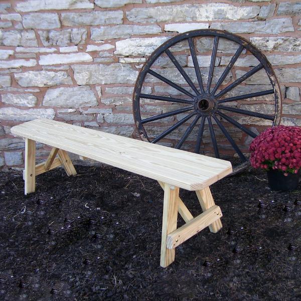 A &amp; L Furniture Pressure Treated Pine Traditional Bench Picnic Benches 2ft / Unfinished