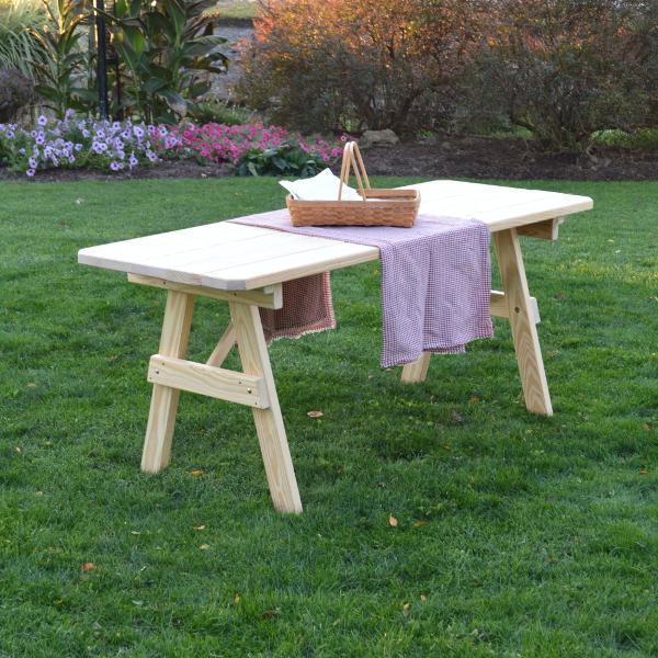 A &amp; L Furniture Pressure Treated Pine Traditional Table Table 4ft / Unfinished / No