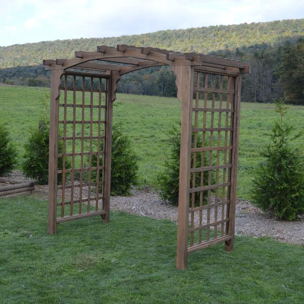 A & L Furniture Pressure Treated Yellow Pine Cambridge Arbor Porch Swing Stands 4ft / Mushroom