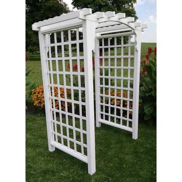 A & L Furniture Pressure Treated Yellow Pine Cambridge Arbor Porch Swing Stands 4ft / White