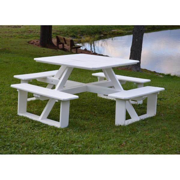 A &amp; L Furniture Recycled Plastic 44 Inch Square Walk-In Table Picnic Table Aruba Blue / No