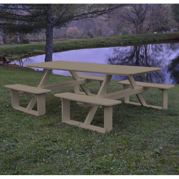 A &amp; L Furniture Recycled Plastic 8 ft Walk-In Table Picnic Table Aruba Blue / No