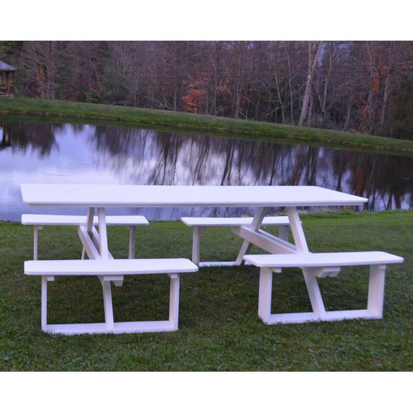 A &amp; L Furniture Recycled Plastic 8 ft Walk-In Table Picnic Table Aruba Blue / No