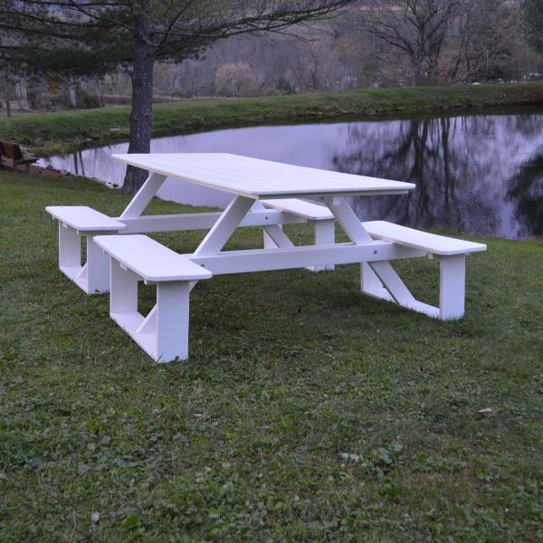 A &amp; L Furniture Recycled Plastic 8 ft Walk-In Table Picnic Table Aruba Blue / No
