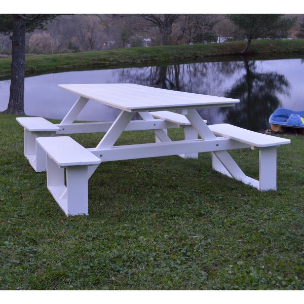 A &amp; L Furniture Recycled Plastic 8 ft Walk-In Table Picnic Table Aruba Blue / No