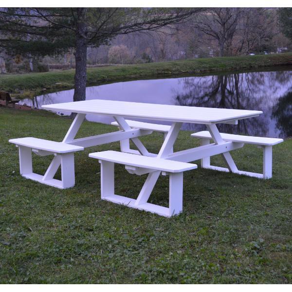 A &amp; L Furniture Recycled Plastic 8 ft Walk-In Table Picnic Table Aruba Blue / No