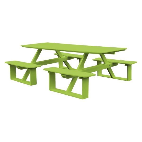 A &amp; L Furniture Recycled Plastic 8 ft Walk-In Table Picnic Table Aruba Blue / No