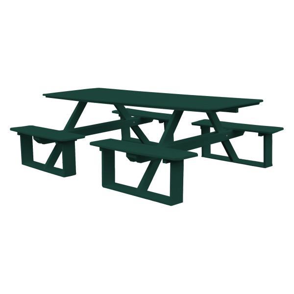 A &amp; L Furniture Recycled Plastic 8 ft Walk-In Table Picnic Table Aruba Blue / No