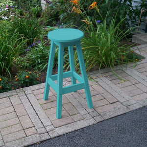 A & L Furniture Recycled Plastic Bar Stool Stool Aruba Blue