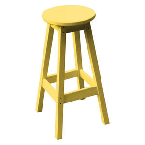 A & L Furniture Recycled Plastic Bar Stool Stool Lemon Yellow