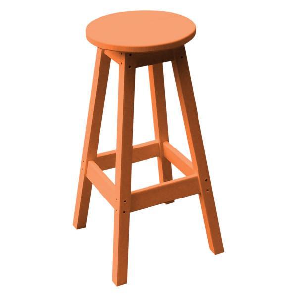 A &amp; L Furniture Recycled Plastic Bar Stool Stool Orange