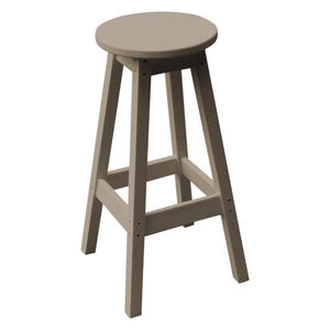 A & L Furniture Recycled Plastic Bar Stool Stool Weathered Wood