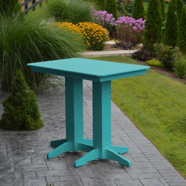 A &amp; L Furniture Recycled Plastic Bar Table Bar Table 4ft / Aruba Blue / No
