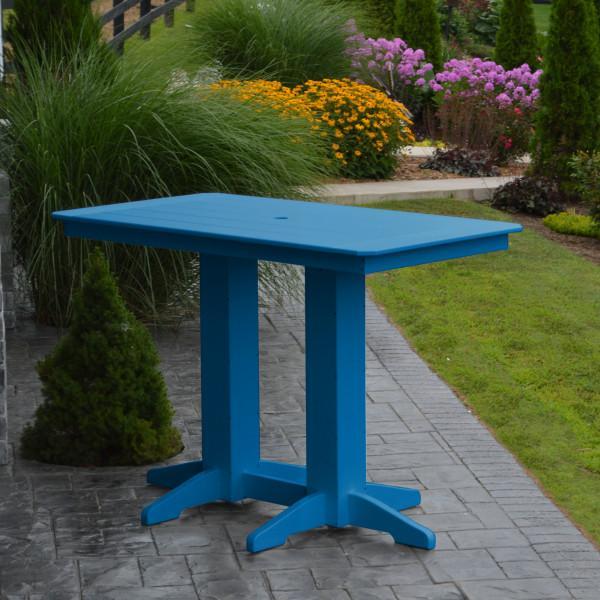 A &amp; L Furniture Recycled Plastic Bar Table Bar Table 4ft / Aruba Blue / No