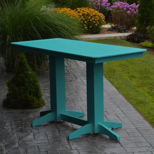 A &amp; L Furniture Recycled Plastic Bar Table Bar Table 4ft / Aruba Blue / No