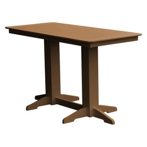 A & L Furniture Recycled Plastic Bar Table Bar Table 6ft / Cedar / No