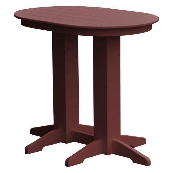 A &amp; L Furniture Recycled Plastic Oval Bar Table Bar Table 4ft / Aruba Blue / No