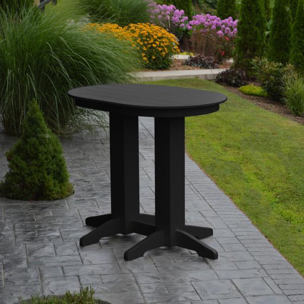 A &amp; L Furniture Recycled Plastic Oval Bar Table Bar Table 4ft / Aruba Blue / No