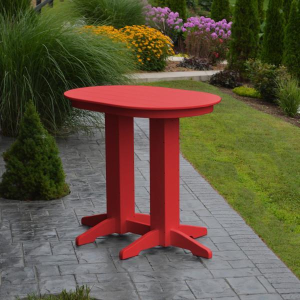 A &amp; L Furniture Recycled Plastic Oval Bar Table Bar Table 4ft / Aruba Blue / No