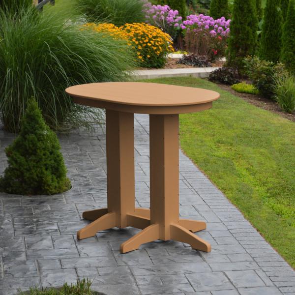 A &amp; L Furniture Recycled Plastic Oval Bar Table Bar Table 4ft / Aruba Blue / No