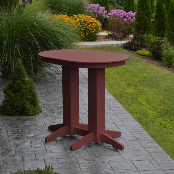 A &amp; L Furniture Recycled Plastic Oval Bar Table Bar Table 4ft / Aruba Blue / No