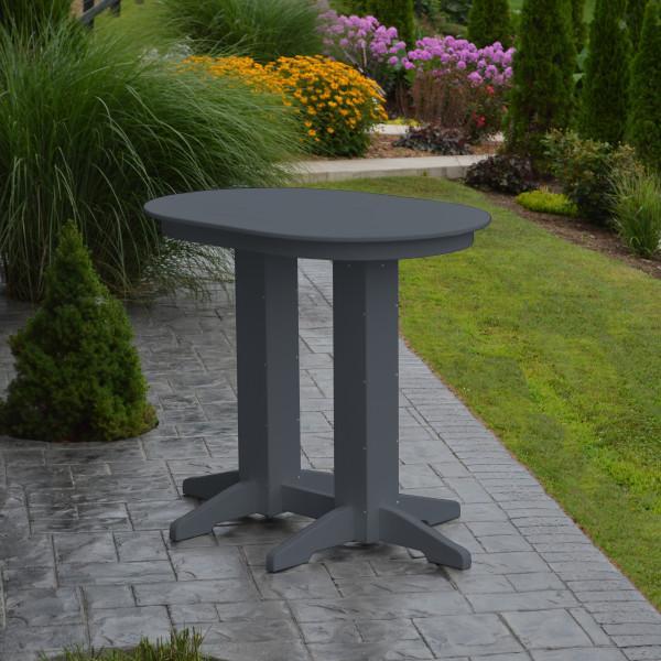 A &amp; L Furniture Recycled Plastic Oval Bar Table Bar Table 4ft / Aruba Blue / No