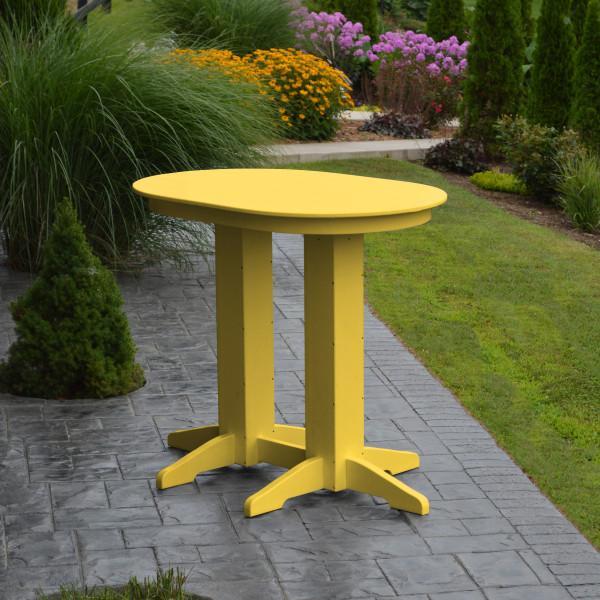 A &amp; L Furniture Recycled Plastic Oval Bar Table Bar Table 4ft / Aruba Blue / No