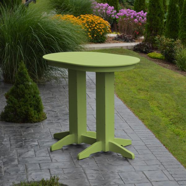A &amp; L Furniture Recycled Plastic Oval Bar Table Bar Table 4ft / Aruba Blue / No