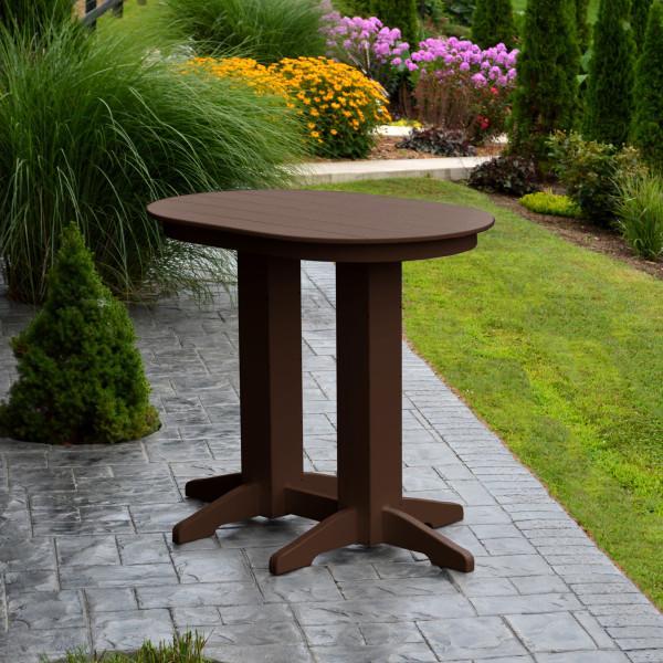A &amp; L Furniture Recycled Plastic Oval Bar Table Bar Table 4ft / Aruba Blue / No