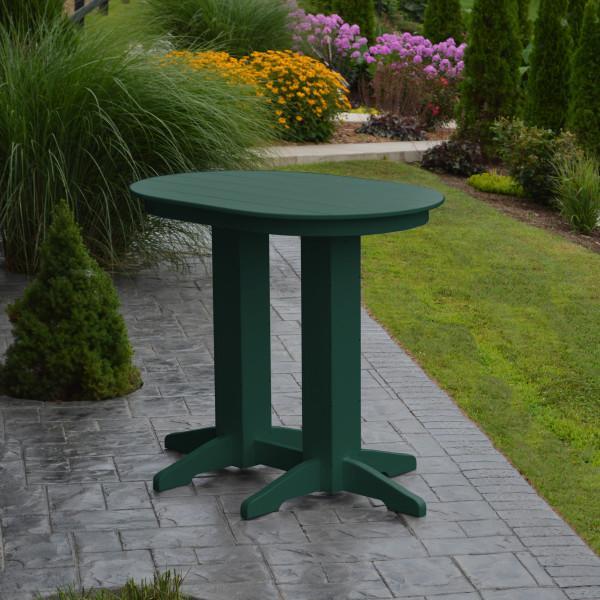 A &amp; L Furniture Recycled Plastic Oval Bar Table Bar Table 4ft / Aruba Blue / No