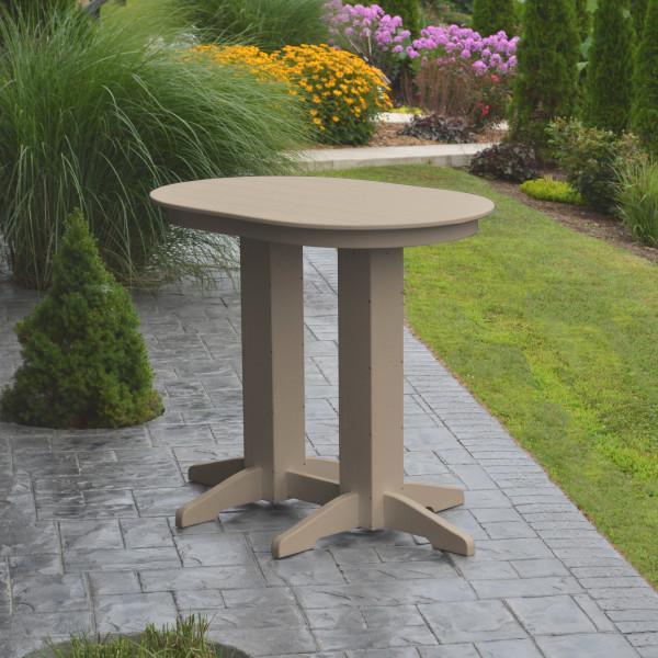 A &amp; L Furniture Recycled Plastic Oval Bar Table Bar Table 4ft / Aruba Blue / No