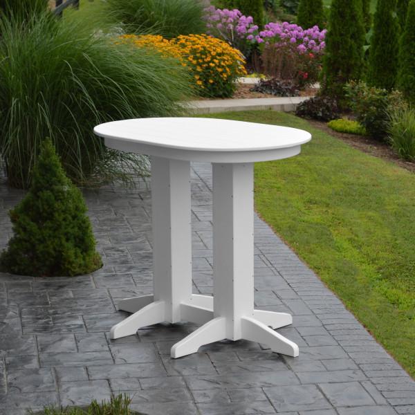 A &amp; L Furniture Recycled Plastic Oval Bar Table Bar Table 4ft / Aruba Blue / No