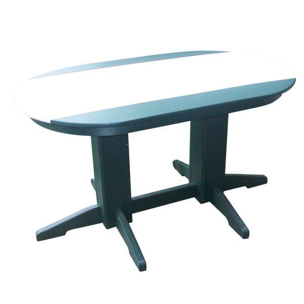A &amp; L Furniture Recycled Plastic Oval Bar Table Bar Table 4ft / Aruba Blue / No