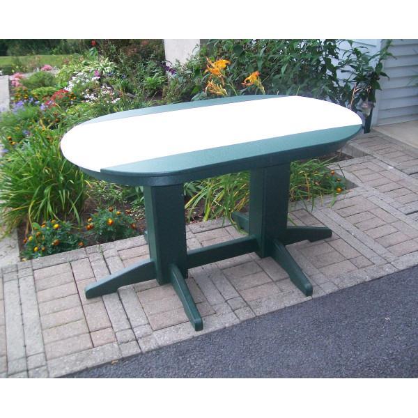 A &amp; L Furniture Recycled Plastic Oval Bar Table Bar Table 4ft / Aruba Blue / No